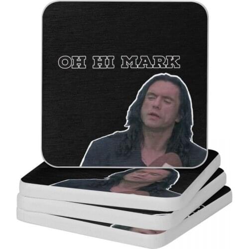Oh Hi Mark Wiseau Diatomite Square Round Shape Coaster Non Slip Cup Bonsai Mat Soap Toothbrush Pad Wholesale Diameter 10cm