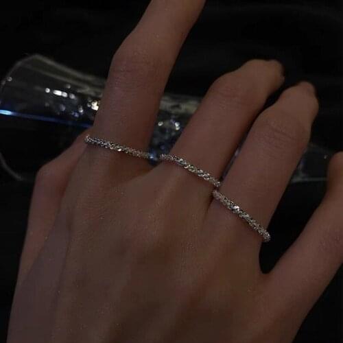 Origin Summer Unique Design Sparkling Ring for Women Girls French Vintage Simple Gold Silver Color Ring Gift Jewelry Accessories