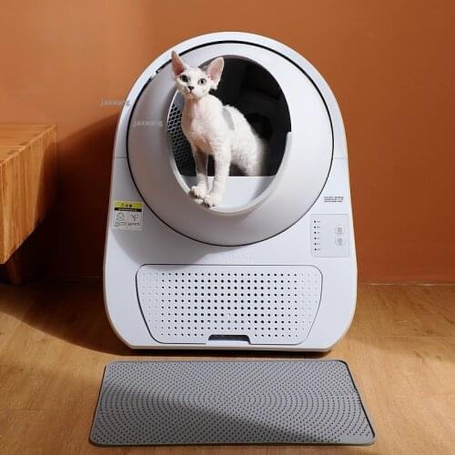 Semi-closed Cats Litter Box Electric Cat Toilet Tray for Kittens Cleaning Sand Basin Anti-splashing Pets Indoor Bedpan Supplies