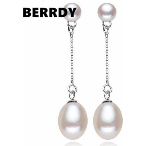 REAL PEARL Freshwater Natural Cultured Pearl Earrings Fashion Nice Earrings for Beautiful Bride Party Wedding Gift