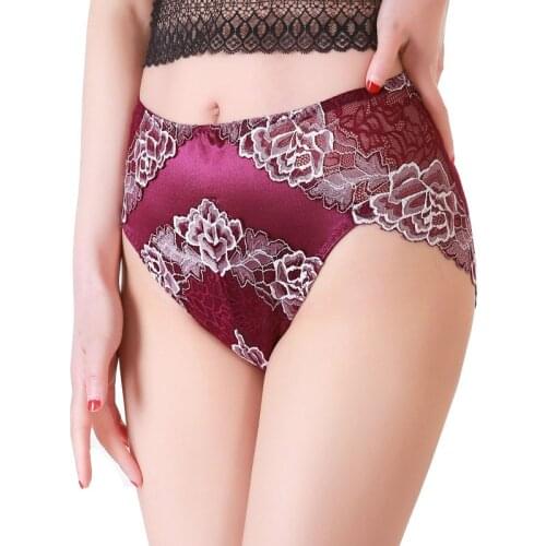 Super quality high waist large size women lace sexy panties female lady plus size lace modal underwear women underpant 65-100kg