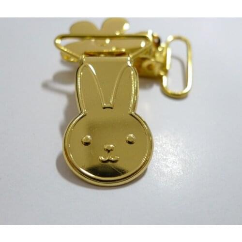 25pcs 1'' 25mm GOLD Color Rabbit Shape Suspender Clips