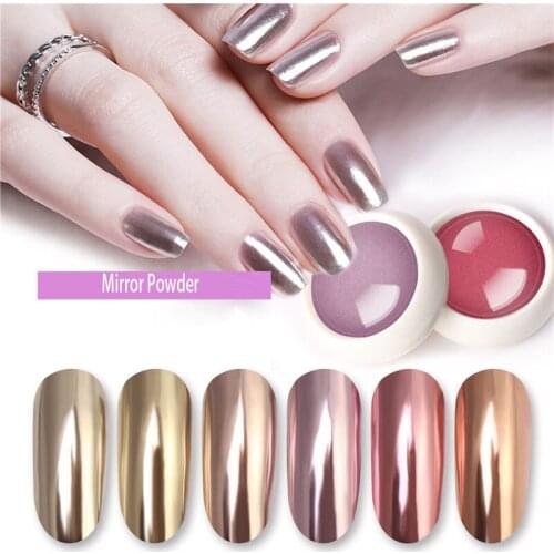 Mirror Effect Chrome Nail Powder Metallic Mirror Nail Art Pigment Glitter Dust For Nail Art Magic Mirror Powder Pigment 2021