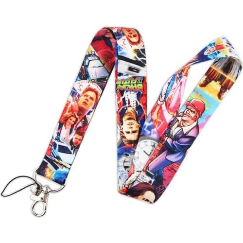 ZF1722 1pcs Movie Back To The Future Neck Strap Lanyards ID Badge Card Holder Keychain Phone Gym Strap Webbing Necklace Gift
