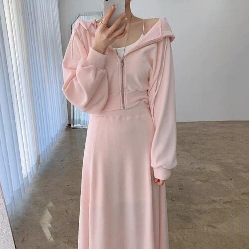 2021 Fall Women Corduroy Two Piece Sets Lady Long Sleeve Hoodies and Mermaid Skirts Suits OL New Trendy Slim Solid Female 2 Sets