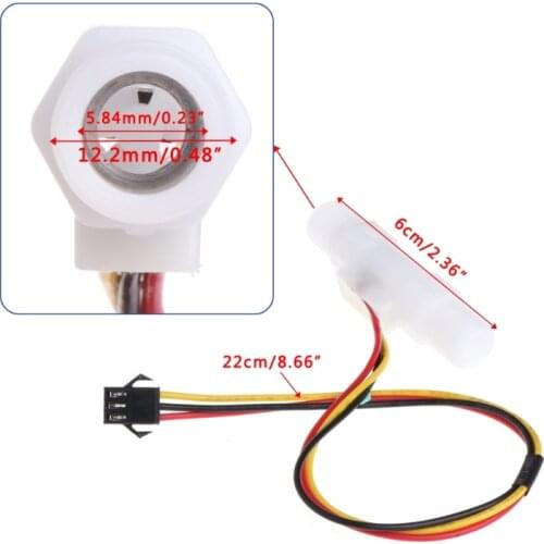 0.3-3.0L/min Plastic Water Liquid Level Flow Sensor Meter Male G1/4 J6PC