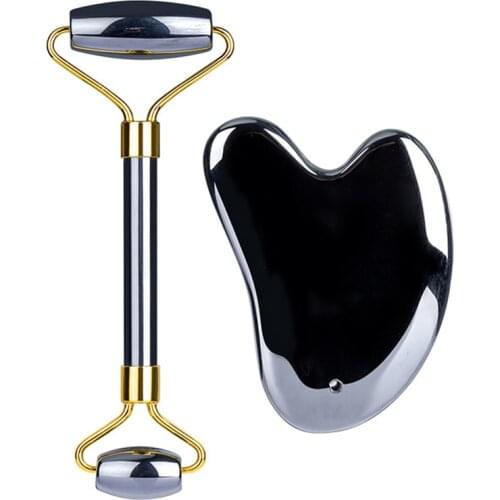 1/2pcs Terahertz Face Gua Sha Crystal Roller Facial Massage Scratch Board Beauty Skin Care Gouache Scraper Guasha Massage Tools