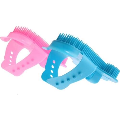 Hairbrush Pet Brush Rubber Comb For Dogs Dog Grooming Tool Fixed Band Cats Cleaning Massage Random Color 1pc