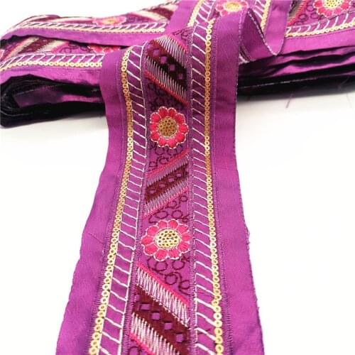 1 Yards Trim Embroidered Lace Sewing Accessory for Fashion Cloth Bags Accessory Jacquard Ribbon