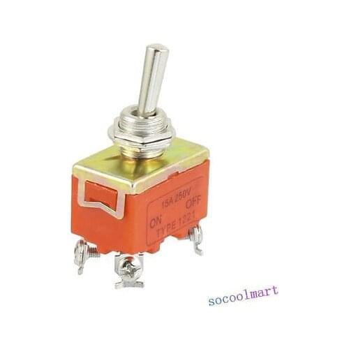 2pcs DPST 4 Screw Terminals ON/Off 2 Position Toggle Switch AC 250V 15A