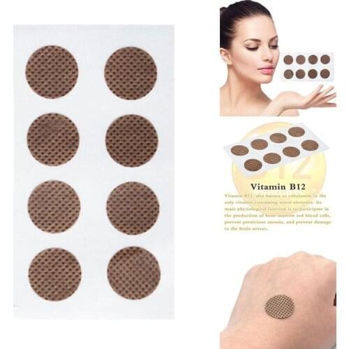 8pcs/sheet Vitamin B12 Chinese Herbal Sticker Prevent Pernicious Anemia Infant Growth Energy Medical Plaster Health Care