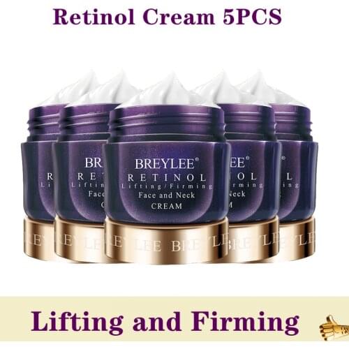 BREYLEE Retinol FirmingFaceCreamLifting Neck Anti-aging Remove Wrinkles Night DayCreamMoisturizing FacialSerumSkin Care 5pcs