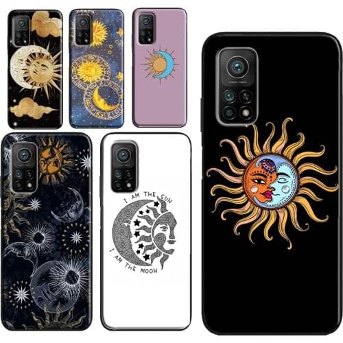 Hippie Sun and Moon Art Phone Case For POCO X3 Pro M3 F2 F3 Cover For Xiaomi Mi 11 Ultra 9T 10T Pro Note 10 Lite