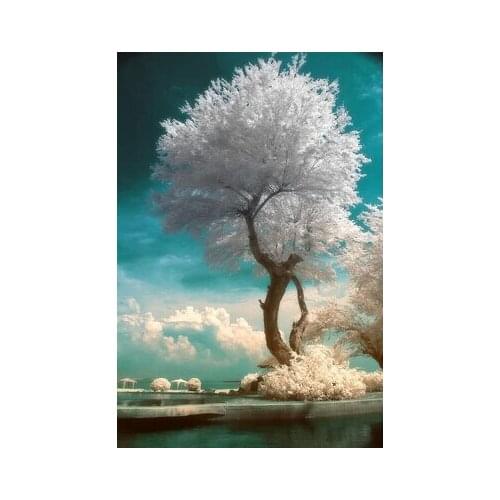 Diy 3D Iamond Painting White Romantic Scenery Embroidery Cross Stitch Square Drill Full Rhinestone Diamond Mosaic Home Decor