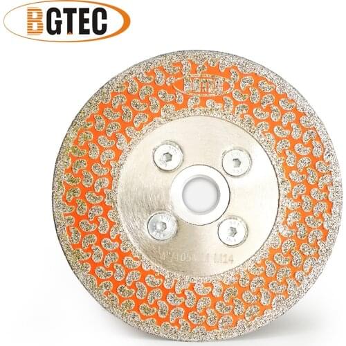 BGTEC 4" Electroplated diamond cutting & grinding disc M14 flange Single side coated 105mm granite marble diamond blade