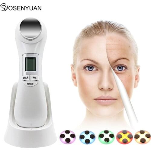 Hot Double Facial RF Radio Frequency No Needle Mesotherapy Photon LED Light Skin Rejuvenation Face Lift Massager Beauty Care
