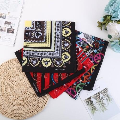 Cotton Unisex Hip Hop Black Bandana Fashion Paisley Headwear Hair Band Neck Scarf Wrist Wraps Square Scarves Handkerchief