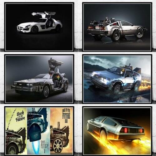 Movie Back To The Future Classic Cool Car Posters Prints Wall Art Canvas Painting Nordic Wall Pictures For Living Room Decor