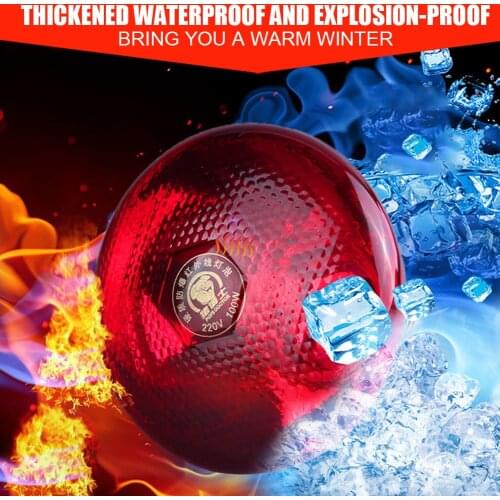 250w Infrared Heat Lamp Waterproof Anti-Explosion Thickened Light Bulbs for Piglet Chicken Duck Birds wzpi