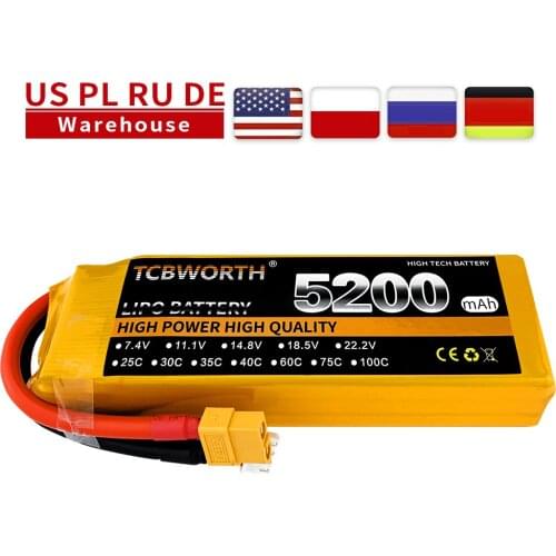 New Batteries 3S RC LiPo Battery 11.1V 5200mAh 25C 35C60C For RC Airplane Helicopter Quadrotor Car Boat Drone RC Li-Po Batteries