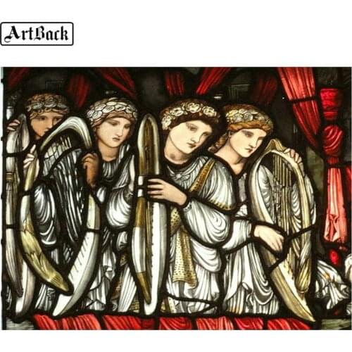 Mosaic Religion 5d Diamond Painting Cross-stitched Square Angel Portrait Diamond Embroidery Handicraft