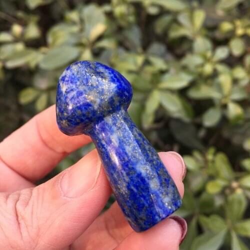Natural Lapis Lazuli Crystal Little Mushroom Lovely Polished Crystal Quartz Mineral Healing Home Decoration As Gift