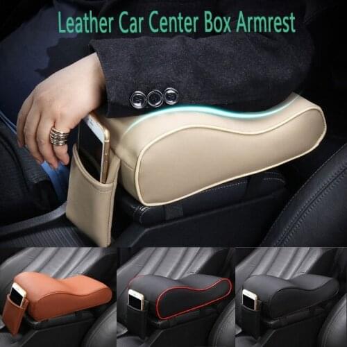 New Durable Leather Car SUV Center Box Armrest Console Soft Pad Cushion Cover Pour Console Central Durable Cushion