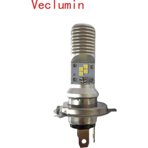 New T19 LED AC/DC free 80V surge voltage Motorcycle headlight Motorcycle H4 LED HS1 BA15D P15D-25-1 8LEDs 1000lm 6000K 8W 1PC