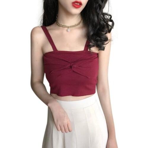 Slim Bottoming Tank Tops Women Summer Short Camisole Female Khaki One Size Vests