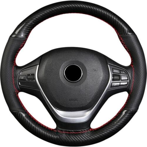 Braid On the Steering Wheel Leather Car Steering Wheel Covers With Needles and Thread DIY Diameter 38cm Auto Car Accessories