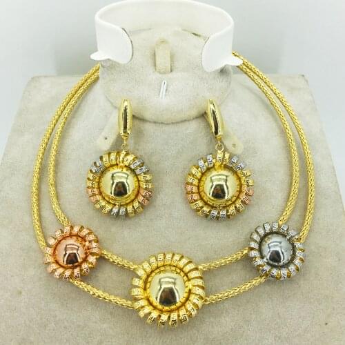 Wholesale gold New Jewelry collection African brides wedding gifts women necklace earrings collection wife jewelry set