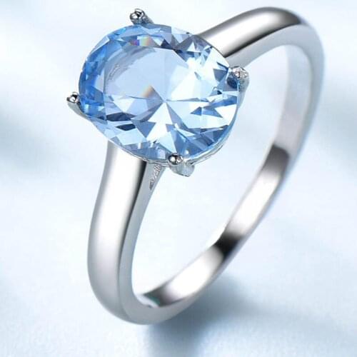 Genuine 14k White Gold Topaz birthstone ring is a high-end gift for womens birthday, party, party and Christmas