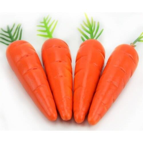 30pcs Plastic Foam Carrots artificial fruits and vegetables Foe Wedding Christmas Family Kitchen Decoration Mini fake fruit