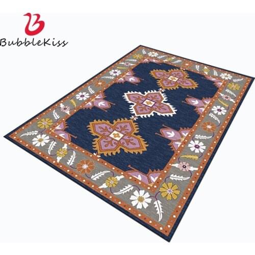 Bubble Kiss Nordic Light Luxury Carpet for Living Room Bedroom Blue Printed Pattern Carpet Bedside Thickened Rug Soft Door Mat