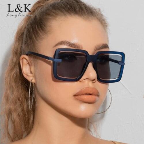 Luxury Brand Oversized Sunglasses Women Hollow Ocean Lens Sun Glasses Vintage Big Frame Eyeglasses lunette de soleil femme