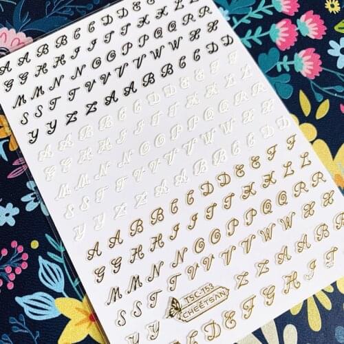 TSC Series LETTER TSC-153 English alphabet 3D Nail Art Sticker Decal Template DIY Tool Decoration