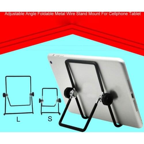Universal Mobile Phone Holder 180° Adjustable Angle Foldable Metal Wire Stand Mount For Cellphone Tablet PC Book Desk Support