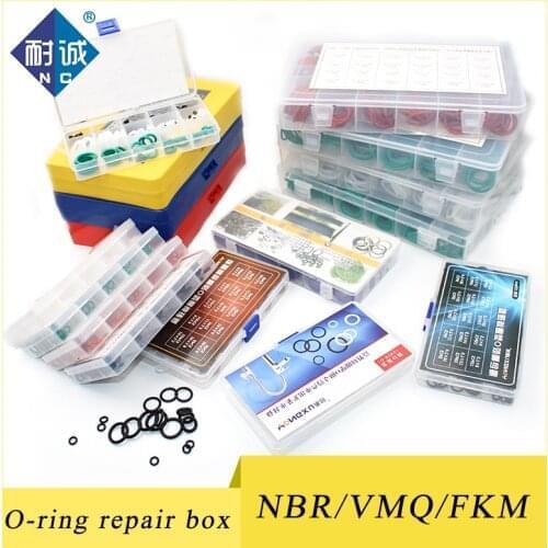 O Rings Rubber Silicone Seal NBR VMQ FKM Sealing O-rings Nitrile Washer Rubber o-ring set Assortment Kit Set Box Ring