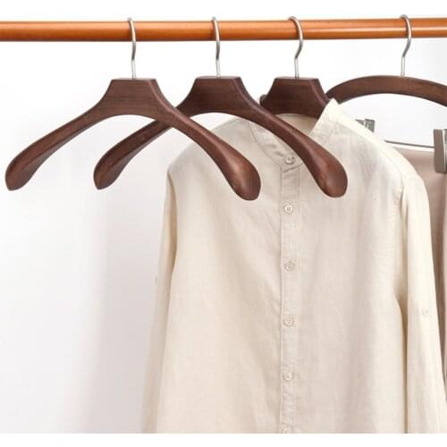 Solid Wood Clothes Coat Hangers for Clothes Adults Suit Hanger Rack Closet Organizer Wardrobe Wooden Hanger With Metal Hook