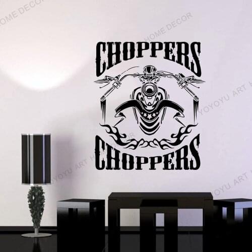 Wall Vinyl Sticker Decal Motorcycle Fire Bike Chopper Biker Garage Art Wallpaper Mural In The Wall In The Bedroom WZ97