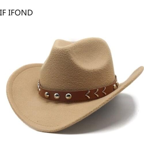 Vintage Autumn Winter Western Cowboy Hat With Belt Women Men Gentleman Jazz Sombreros Hombre Cap Elegant Cowgirl Hats