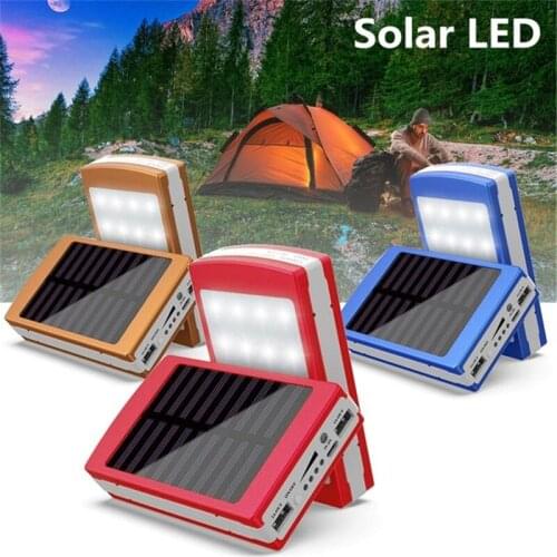 Solar Power Bank 30000mAh Fast Charger External Battery PowerBank USB LED Outdoor Mobile Phone Charger for Iphone Xiaomi Samsung