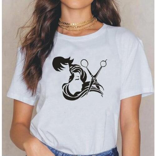 Woman Tshirts Fashion Stylist Hairdresser Barber Print Tee Shirt Femme Summer Short Sleeve Casual Harajuku T Shirt Women Tops