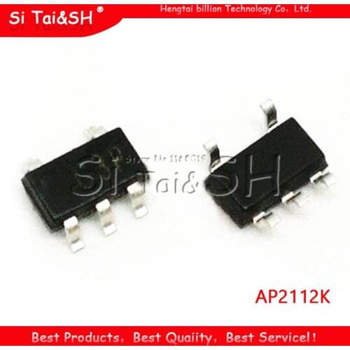 10PCS AP2112K-3.3 SOT23-5 AP2112K-3.3TRG1 3.3V 0.6A SOT25 2112 AP2112 AP2113K AP2112-3.3