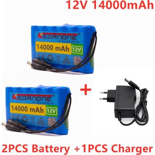 100% Original 12V Battery Pack 14Ah 18650 Rechargeable Lithium Ion Battery Pack cCapacity DC 12.6V 14000mAh CCTV Cam Monitor