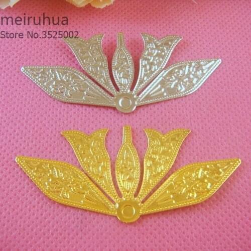 20 pieces / lot 26*59mm Metal Filigree flower Slice Charms base Setting Jewelry DIY Components Findings08226