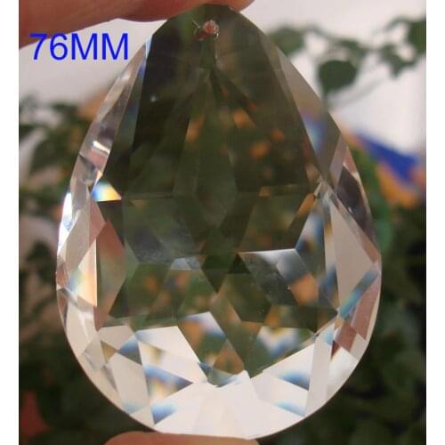 240pcs/lot 76mm Transparent Bauhinia Glass Trimming Parts Machine Cut Crystal Chandelier Part Pendant