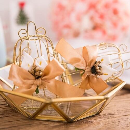 36 x Europe Creative Tin Birdcage Favor Boxes Small Bell Wedding Sweet Box Wholesale