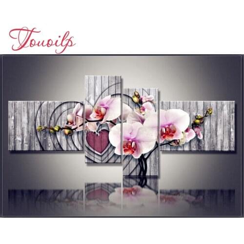 HOT 2018 new arts DIY 5D diamond embroidery cross stitch diamond painting home decorative gifts fashion flower 4pcs needlework