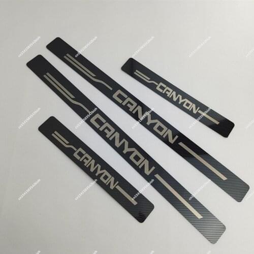 Car Door Sill Scuff Plate for GMC CANYON 2016-2020 Stainless Steel Door Sill Protector Sticker for New GMC CANYON 4PCS